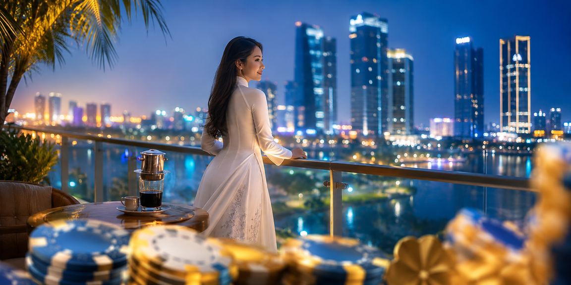 Người chơi casino tại Hà Nội mặc áo dài truyền thống đang tham gia bàn cược